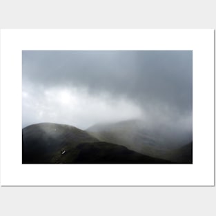 Mountains and mist at Glencoe, Highlands of Scotland Posters and Art